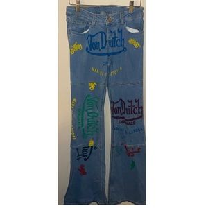 VON DUTCH EXCLUSIVE PATCH WORK DENIM JEANS